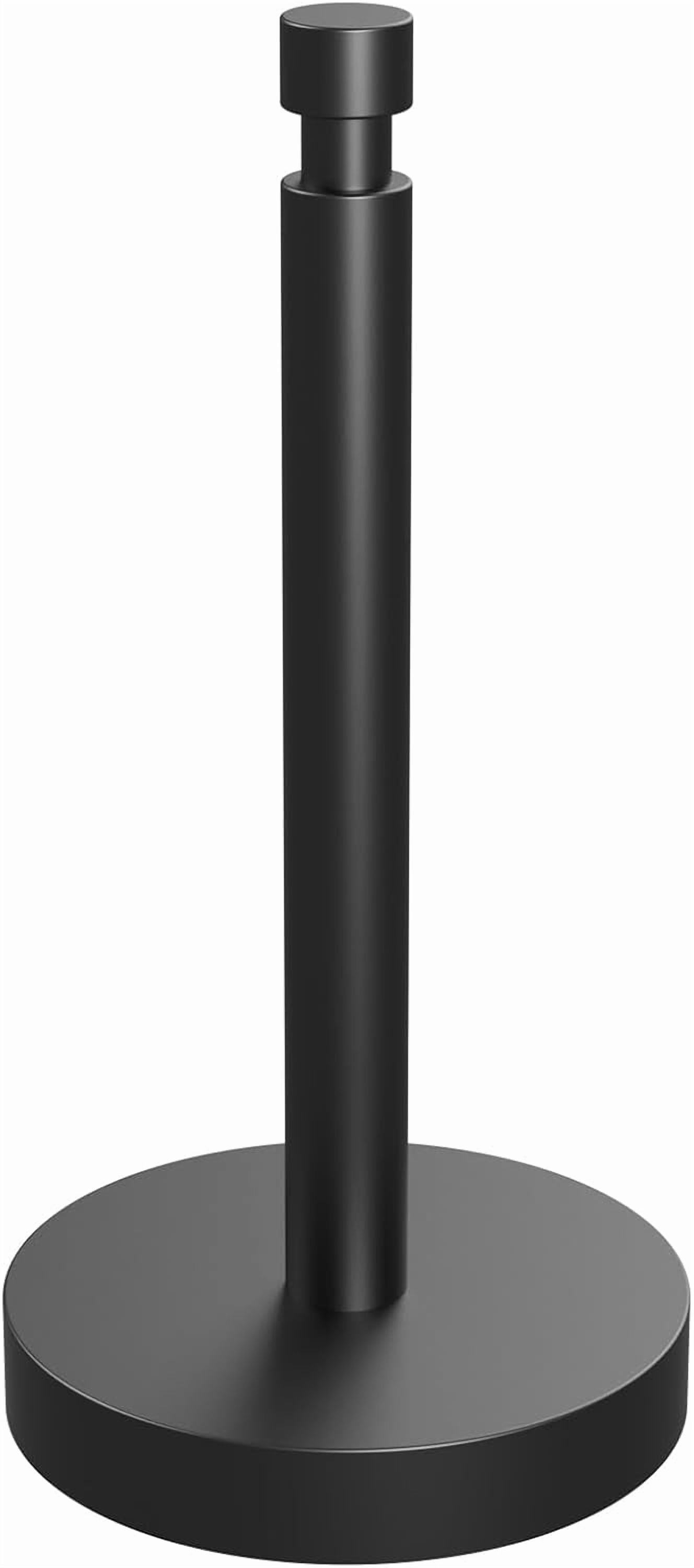 Paper Towel Holder Countertop, Black Paper Towel Holder with Weighted Base Non Slip, Standing Paper Towel Roll Holder for Kitchen Bathroom, Stainles Steel (Matte Black)