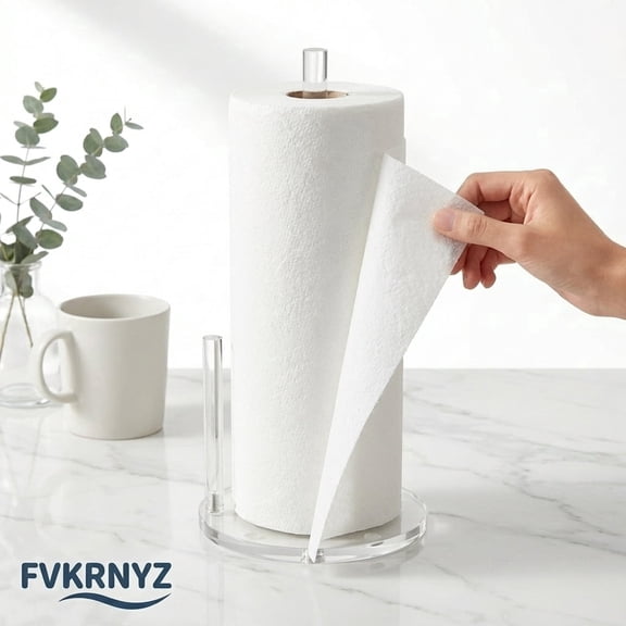 FVKRNYZ Acrylic Paper Towel Holder Countertop, Weighted Base for Kitchen Bathroom