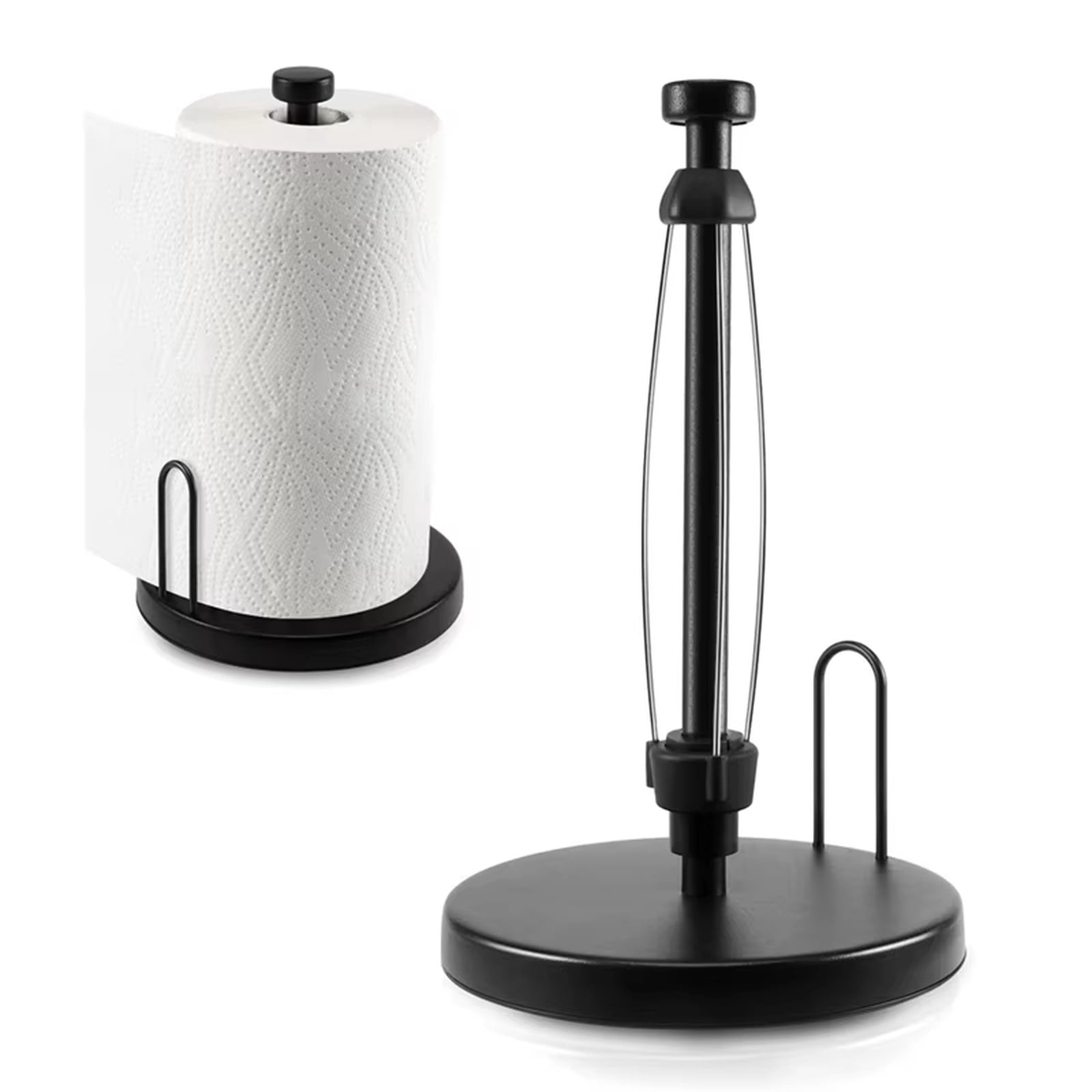 Paper Towel Holder Countertop, Freestanding Paper Towel Roll Holder with Weighted Base, Damped Stainless Steel Standing Papertowel Holder for Kitchen