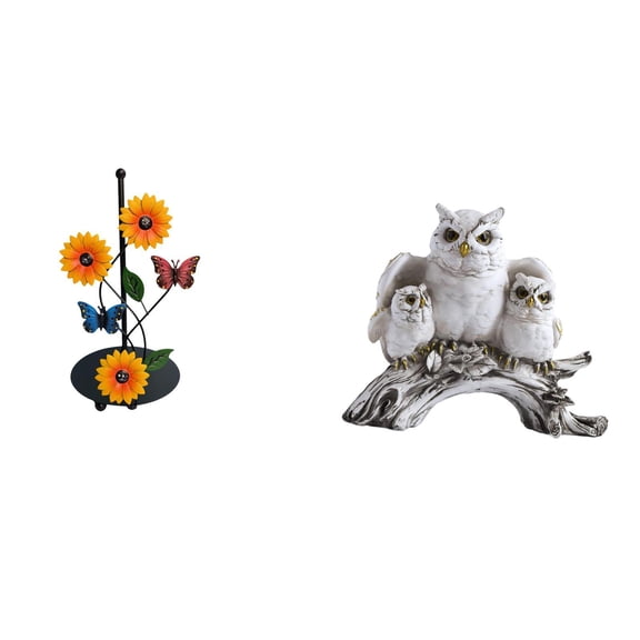 Paper Towel Holder Countertop Owl Figurines Standing Rack Iron Material Suitable for Kitchen Dining Table Office