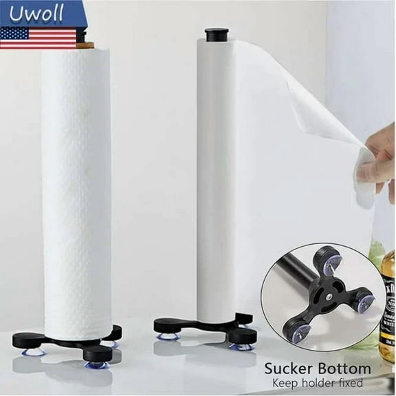 Paper Towel Holder Countertop Stand Free Standing For Kitchen Bathroom Aluminium