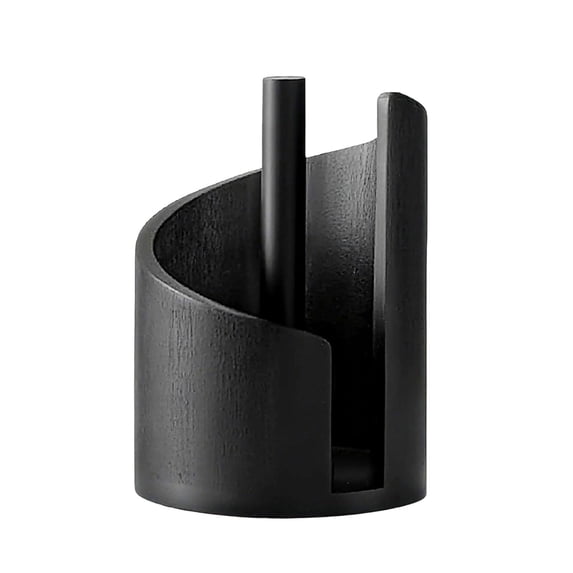 Paper Towel Holder Countertop Wood Base Iron Stand | One-Handed Tear | Fits Standard & Large Rolls | 13.5 x 8.25 in Kitchen Organizer