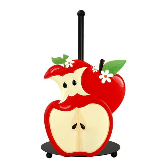 Paper Towel Holder Cute, Farmhouse Large Metal Stand for Home Bathroom Countertop, Apple Design