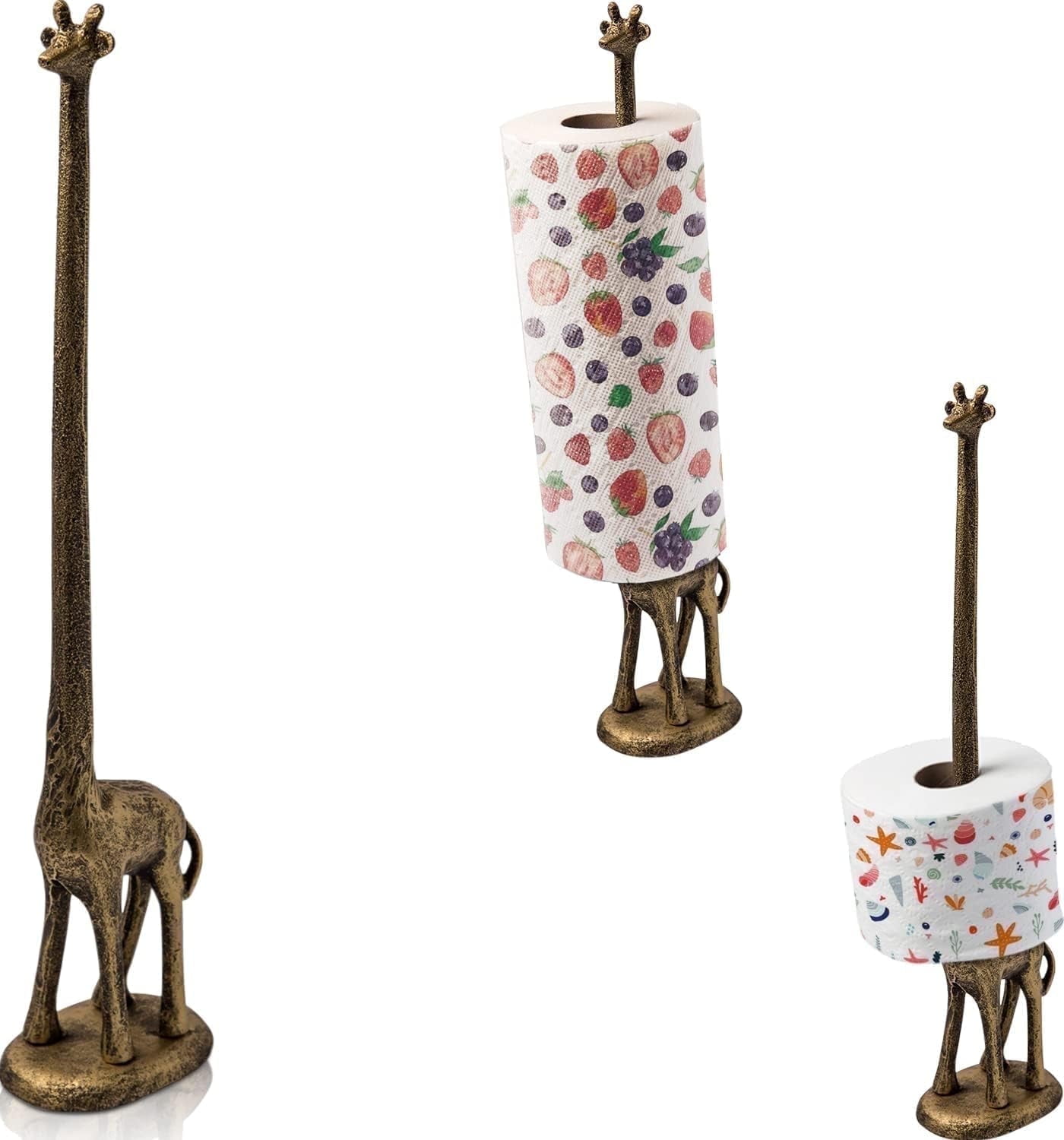 Comfify Paper Towel Holder, Cast Iron, Giraffe Design, Freestanding
