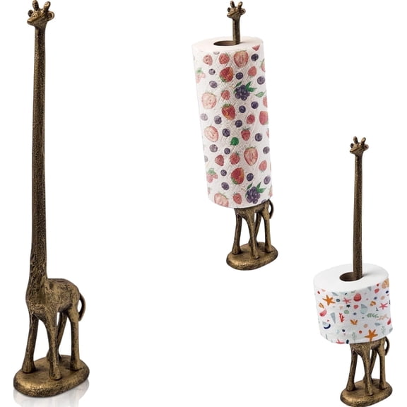 Comfify Paper Towel Holder, Cast Iron, Giraffe Design, Freestanding