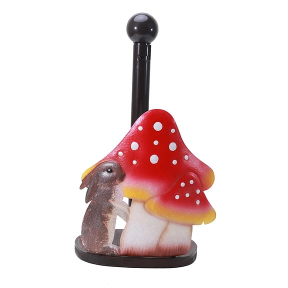 Paper Towel Holder Freestanding Dispenser Storage Rack Durable Iron Wood for Kitchen Dining Room Easter