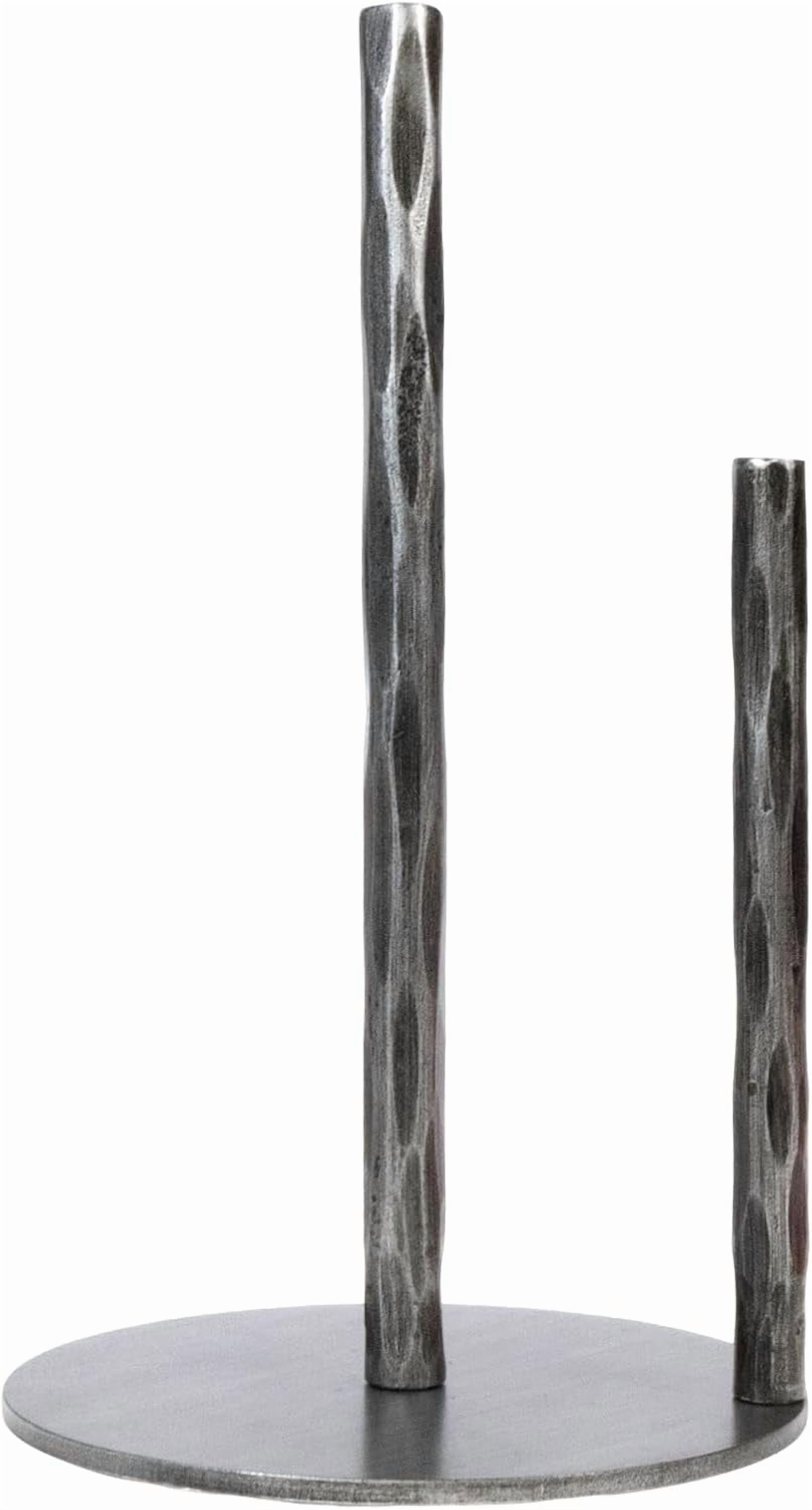 Paper Towel Holder, Hand-Forged Vintage Silver Paper Towel Stand Holder, Kitchen Heavy Duty Solid Metal Countertop Roll Paper Organizer