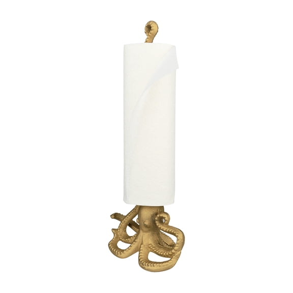 Gold Paper Towel Holder, Metal Toilet or Kitchen Paper Holder for Floor or Countertop, Gold Frog