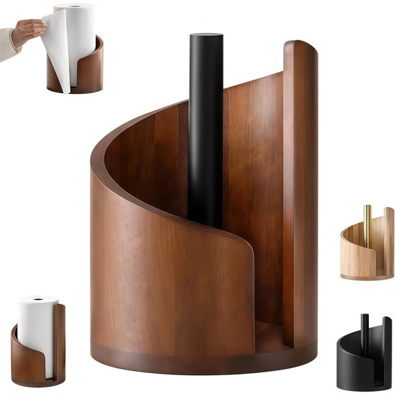 Paper Towel Holder New 2026 Paper Towel Holder countertop Wooden Products papertowel Holder for Kitchen Household Goods (Brown)