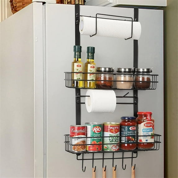 Paper Towel Holder Refrigerator Spice Organizer Shelf Rack Holder Tools