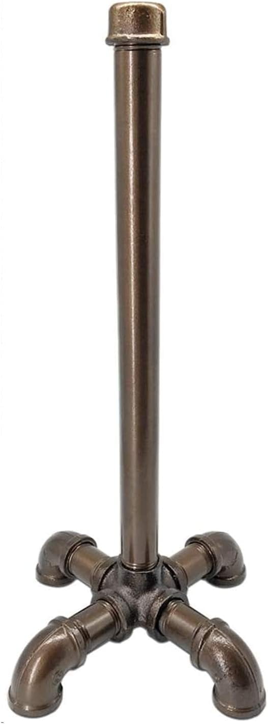 Paper Towel Holder Rustic Industrial Standing Pipe Toilet Roll Tissue Holder, Farmhouse Countertop Vintage Pipe Paper Towel Holder for Kitchen, Bathroom, Home, Living Dining room