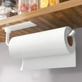 thumbnail image 1 of Paper Towel Holder for Kitchen, Under Cabinet or Wall Mount, Matte Black Aluminum, No Drill or Self-Adhesive Installation, Lightweight & Rustproof, 1 of 11