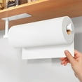 thumbnail image 1 of Paper Towel Holder - Self-Adhesive or Drilling, White Wall Mounted Paper Towel Rack for Kitchen, SUS304 Stainless Steel Kitchen Roll Holder Under Cabinet, 1 of 5
