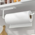 thumbnail image 1 of Paper Towel Holder - Self-Adhesive or Drilling, White Wall Mounted Paper Towel Rack for Kitchen, SUS304 Stainless Steel Kitchen Roll Holder Under Cabinet, 1 of 7