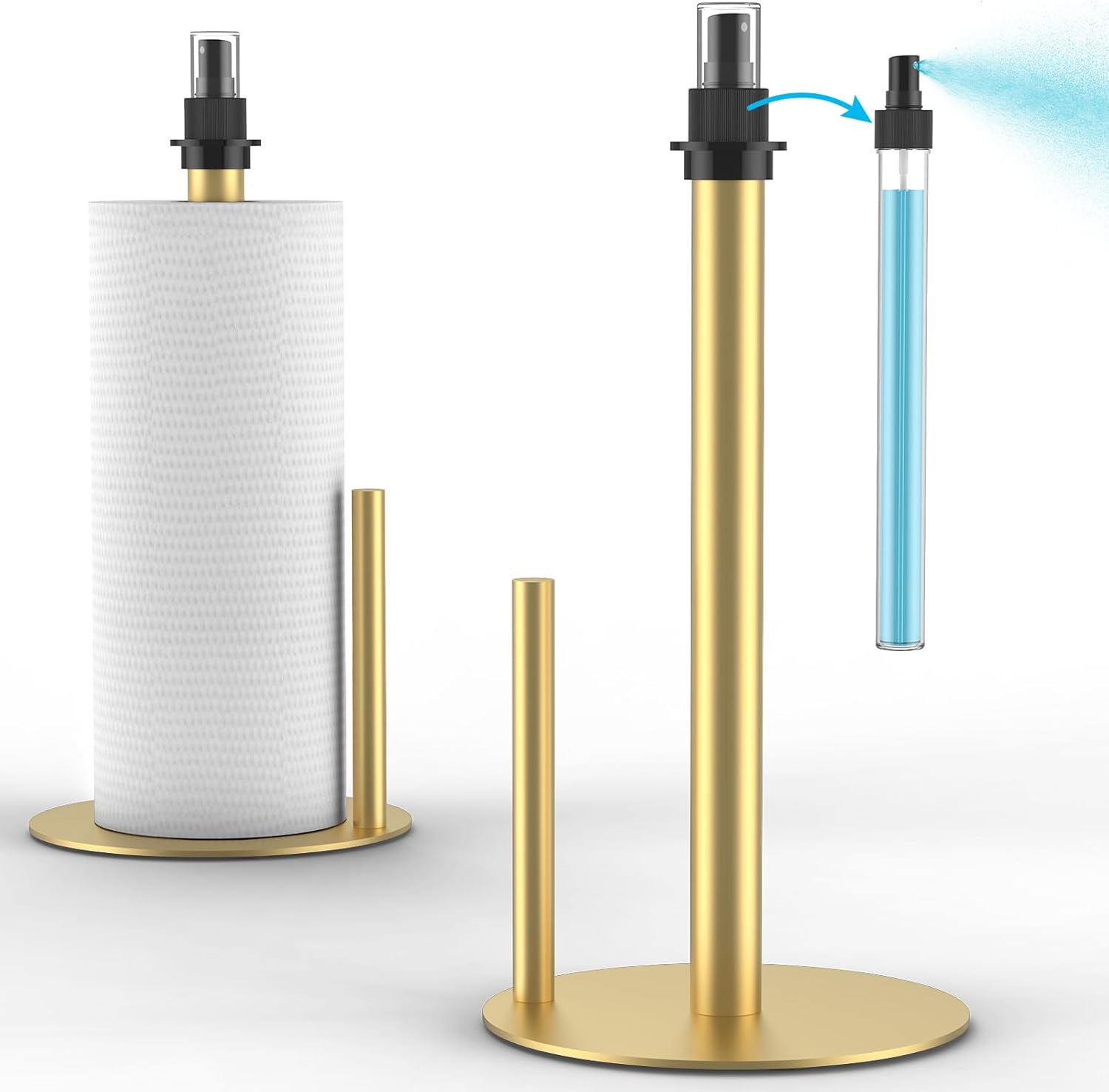 Paper Towel Holder with Spray Bottle, Countertop Paper Towels Dispenser ...