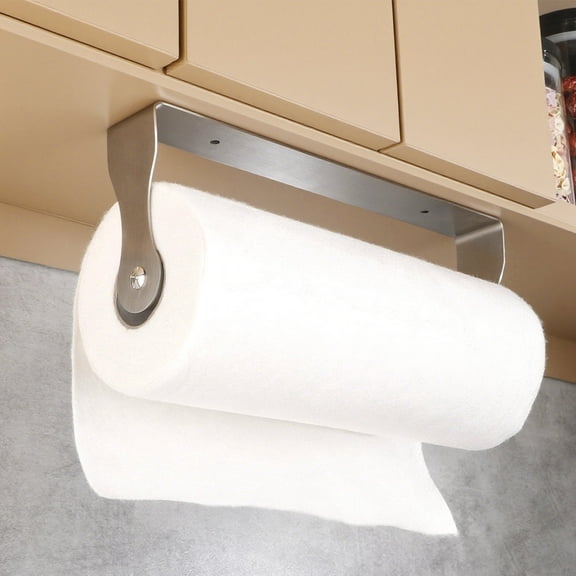 Paper Towel Holder Under Cabinet,Stainless Steel Wall Mount ,Adhesive Paper Roll Holder for Kitchen and Bathroom,Rustproof, Easy Tear