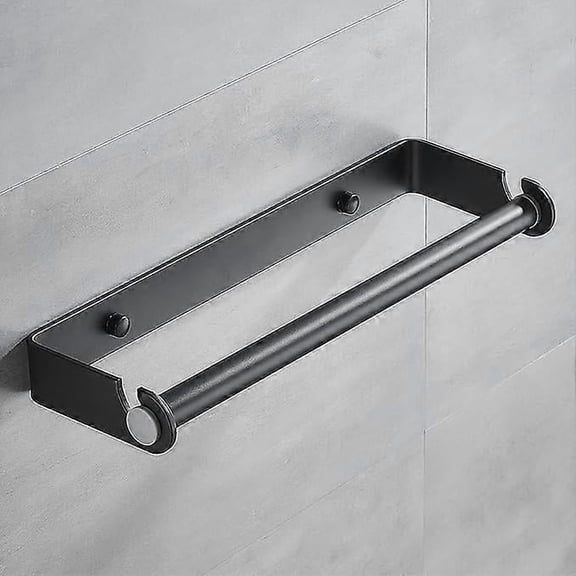 Paper Towel Holder Under Cabinet for Kitchen, Paper Roll Holder,Self Adhesive or Screw Mounting Paper Towel Holder Wall Mount (Black)32cm