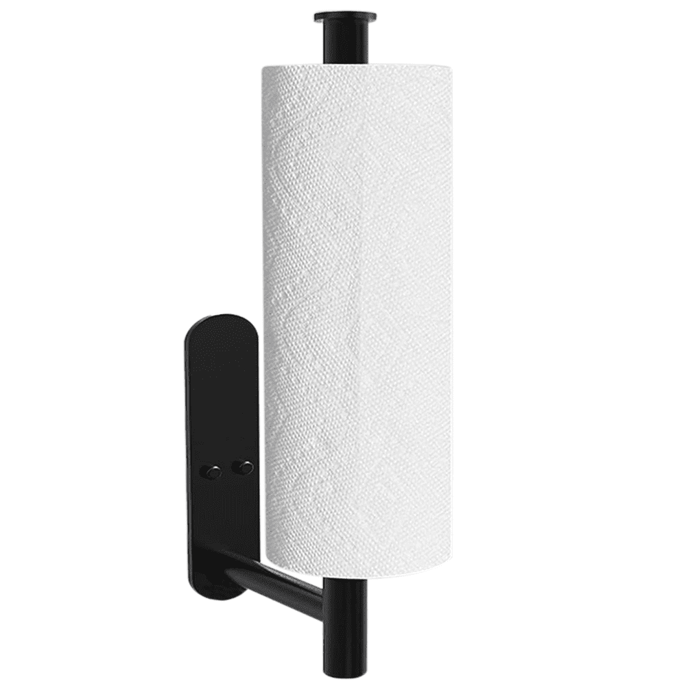 BUVELOT Large Toilet Paper Holder with Cover, Solid Brass Toilet Tissue  Holder, Wall Mounted Covered Toilet Roll Holder for Bathroom, Matte Black