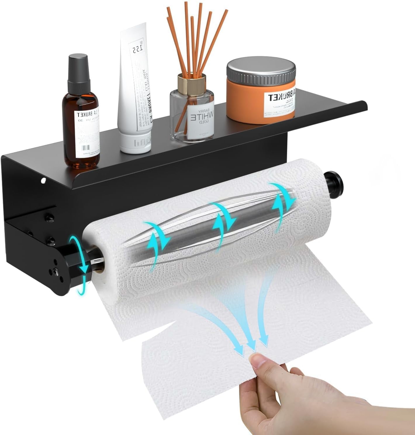 Wall Mount Paper Towel Holder With Shelf