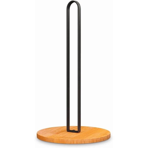 Paper Towel Holder - Wooden Paper Towel Holder with Non-Slip Wood Base, Modern Style, Countertop Paper Towel Holder for Kitchen, Home, Office