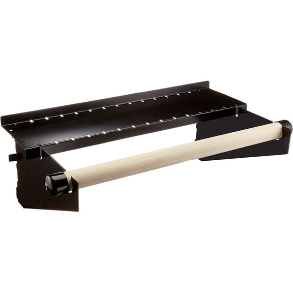 Paper Towel Holder and Dowel Rod Pegboard Shelf Assembly for Pegboard and Slotted Tool Board - Black