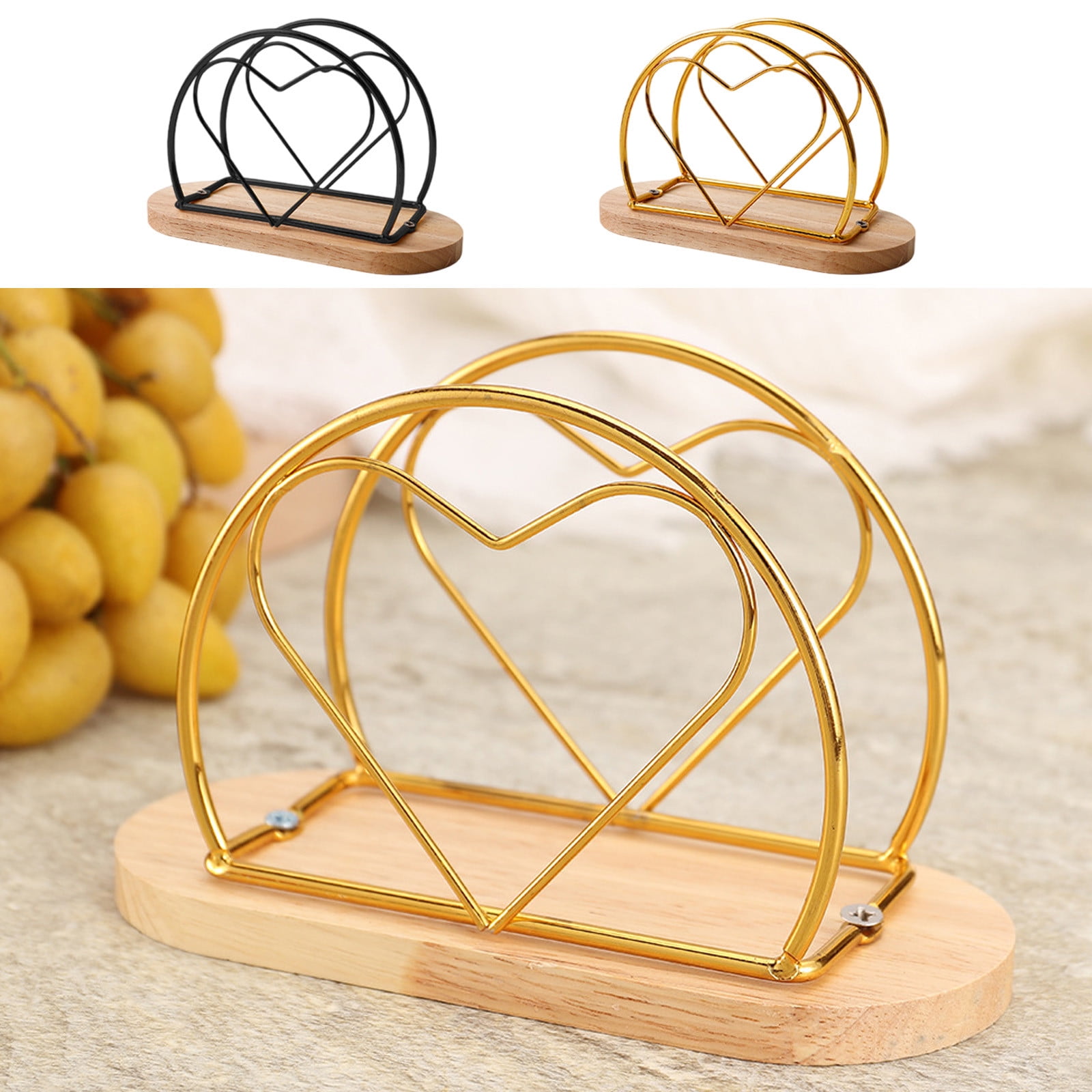 YTTDAY Modern Metal Napkin Holder - Silver Horseshoe Lotus Design, For Kitchen, Dining Table, Indoor & Outdoor
