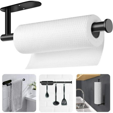 Paper Towel Holders Kitchen Wall Mount, Paper Towel Holder Under Cabinet Black