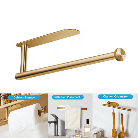 Paper Towel Holders Kitchen Wall Mount, Paper Towel Holder Under Cabinet Gold