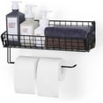 thumbnail image 1 of Paper Towel Rack Wall-Mounted Wire Storage Basket Condiment Rack Storage Organizer Black, 1 of 3