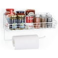 thumbnail image 1 of Paper Towel Rack Wall-Mounted Wire Storage Basket Condiment Rack Storage Organizer White, 1 of 3