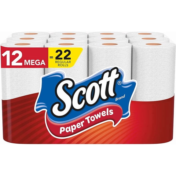 Paper Towels, Choose-A-Sheet - 12 Mega Rolls = 22 Regular Rolls (102 Sheets Per Roll)