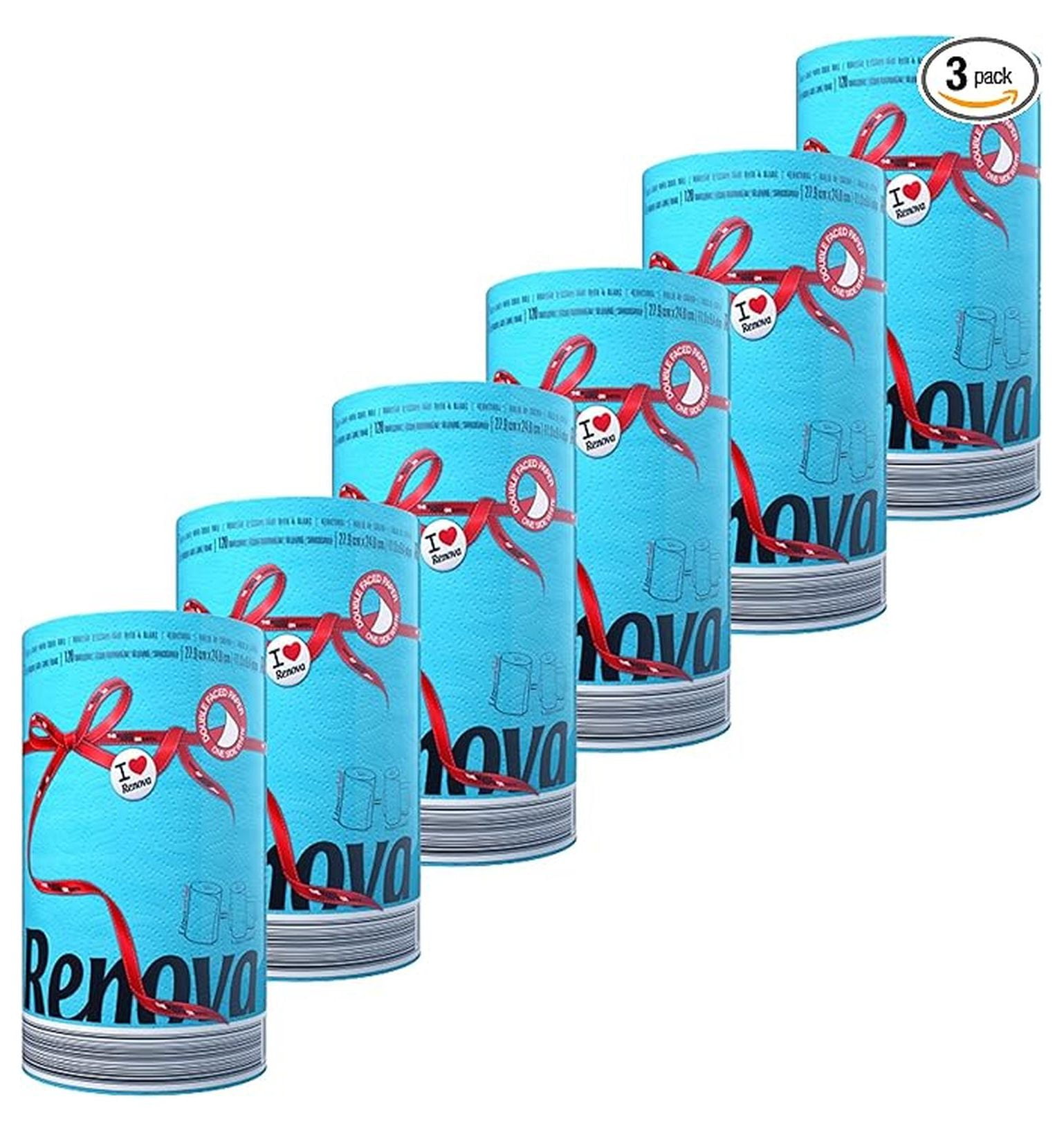 Paper Towels Jumbo Roll 2 Ply Blue, Highly Absorbent Kitchen Towels 120 Sheets, Multi-Purpose Cleaning Cloths for Home & Commercial Use - 6 Rolls