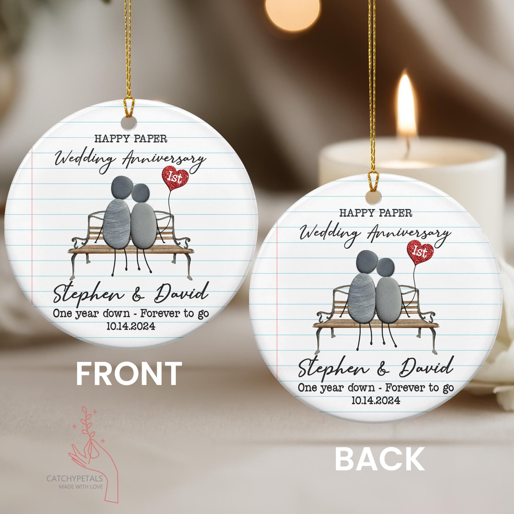 Paper Traditional 1st Wedding Anniversary Ceramic Ornament, First ...