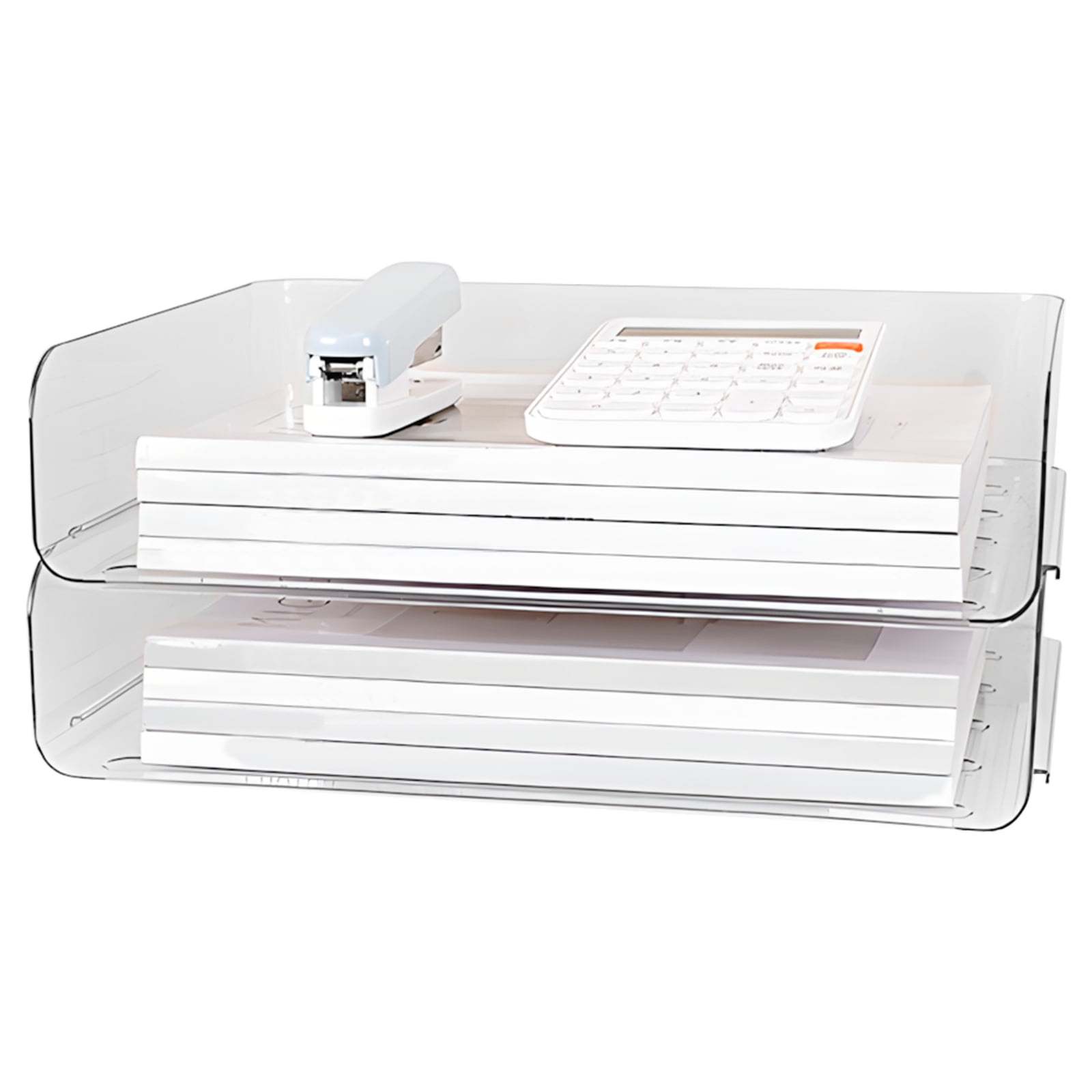 Paper Tray Organizer for Desk, 2-Tier Desktop Organizer, Transparent Acrylic Office Supplies Holder, Ideal for Office or Home Use, Organize Files, Books, and Small Items