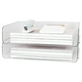 thumbnail image 1 of Paper Tray Organizer for Desk, 2-Tier Desktop Organizer, Transparent Acrylic Office Supplies Holder, Ideal for Office or Home Use, Organize Files, Books, and Small Items, 1 of 4