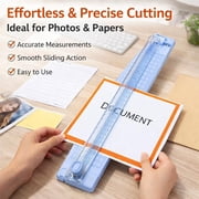 Paper Trimmer for A3 A4, 12.99x2.36 Inch Bi Directional Cutter, Portable Guillotine with Grid Scale for Office Craft Scrapbooking