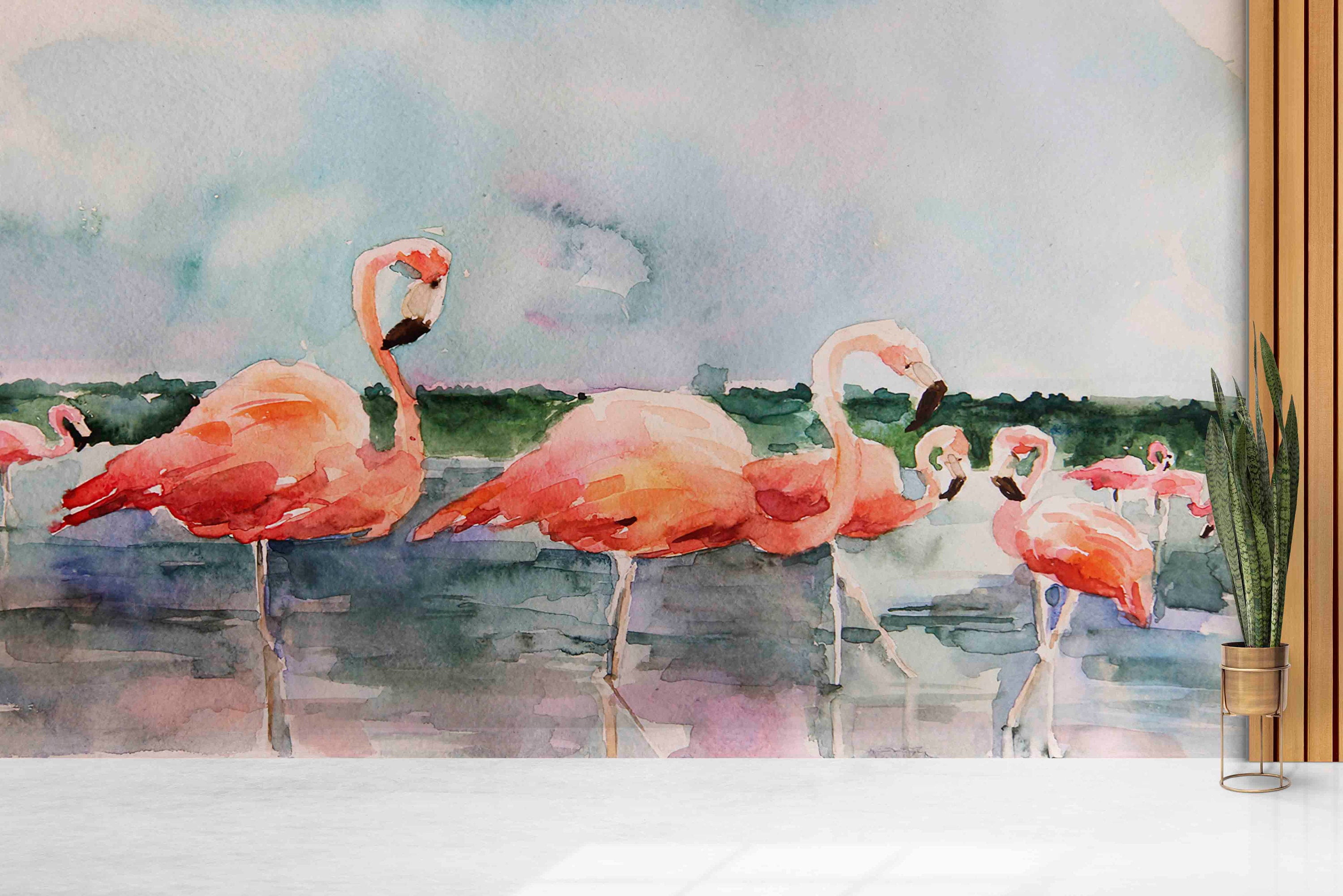 3D FLOWER FLAMINGO 2775 Wallpaper Mural Paper Wall Print Indoor Murals - View #5