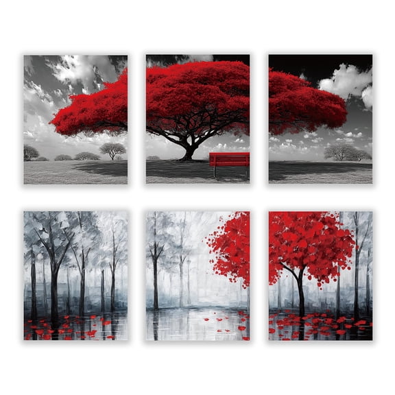 Paper Wall Decorations for Home Decorations Rectangle Tree 254x205mm 6pcs/set