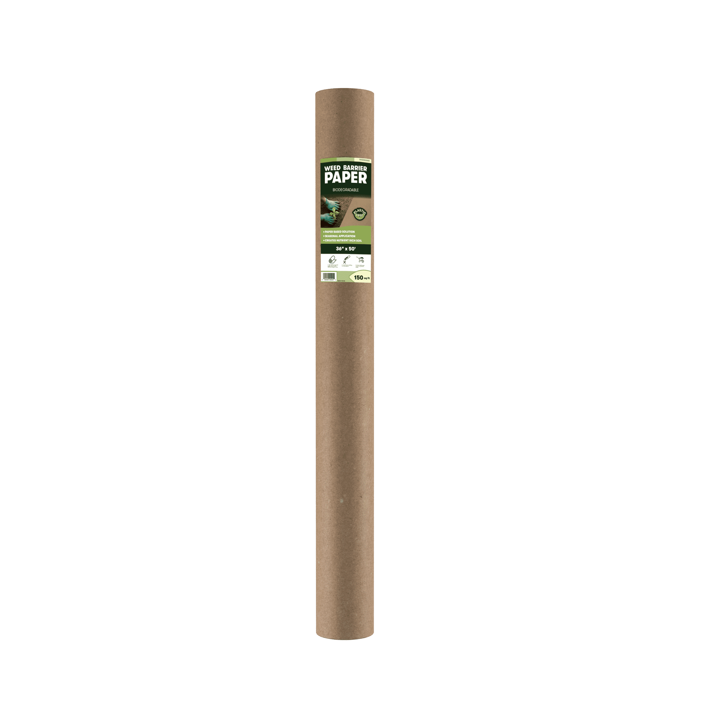 50/50 weed tobacco Paper Weed Barrier, 36 in x 50 ft, Brown, 1 Roll