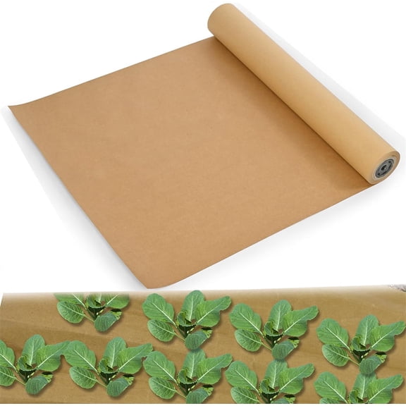 Paper Weed Barrier,Bexikou 1.25 x 33 Ft Garden Kraft Paper Landscape Fabric for Weed Control, Landscape Cardboard Roll for Gardening, Lawns & Weed Control
