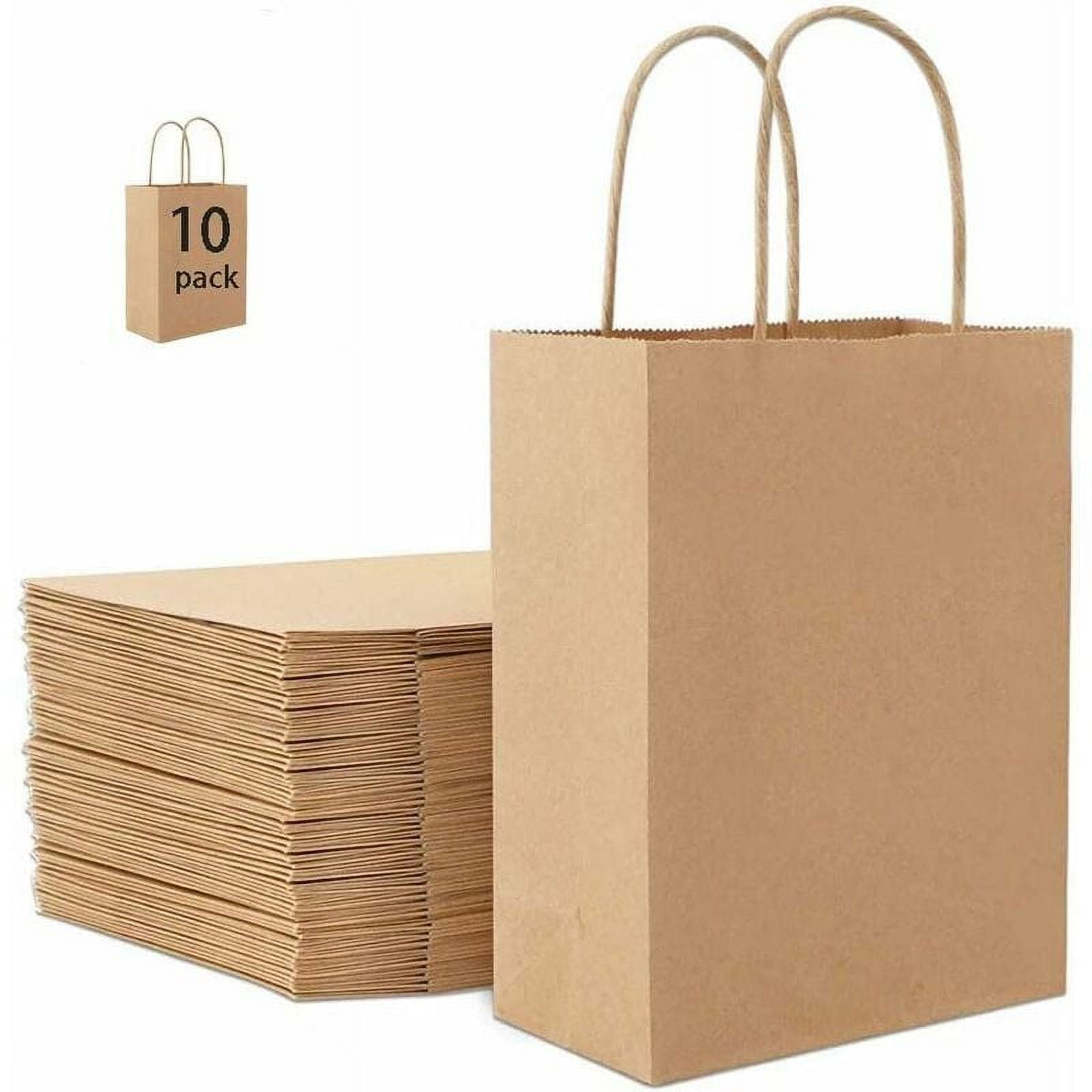 Paper bags brown handle, brown kraft paper bag, brown gift bags, brown kraft bags, paper carrier bags, gift bag with handle, birthday party, Christmas, gift 10B