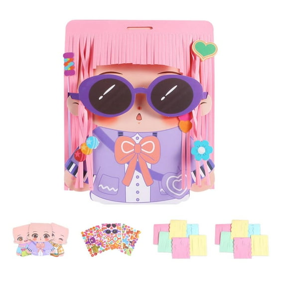 Paper-cut Hairdressing Toys Colorful 2D Paper Doll Set DIY Perfect Gift