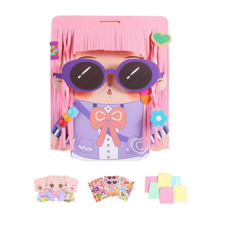 Paper-cut Hairdressing Toys Colorful 2D Paper Doll Set DIY Perfect Gift