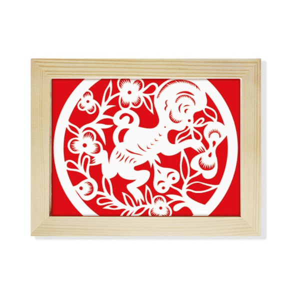 Paper-cut Monkey Animal China Zodiac Art Desktop Photo Frame Picture Art Decoration Painting 6x8 inch