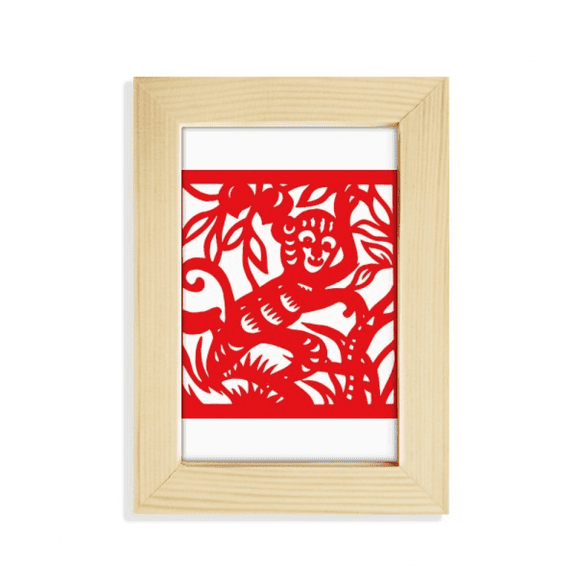 Paper-cut Monkey Animal China Zodiac Desktop Display Photo Frame Picture Art Painting 5x7 inch