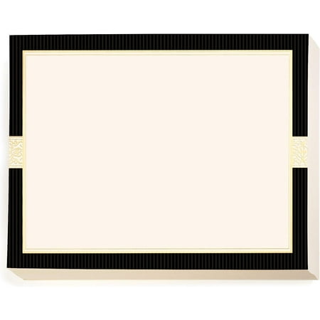 PaperDirect Allure Specialty Black, Cream, and Gold Certificates, Gold Foil Border 8 1/2 inch x 11 inch, 38lb Cream Cover Stock, 50 Count, for School, Work, Diplomas & Award Certificates