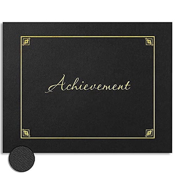 PaperDirect Black and Gold Foil Achievement Certificate Jackets, Set of 10, Certificate Cover for School, Work, Diplomas, Graduation & Awards, Certificate Holder