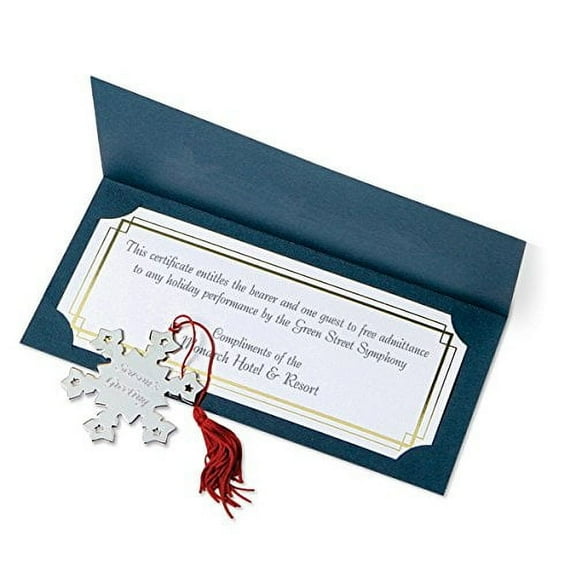 PaperDirect Blue Embossed Gold Foil Border Gift Certificate Jackets, 4.5 Inches High x 9.5 Inches Wide, 25 Count, for School, Work, Appreciation Awards