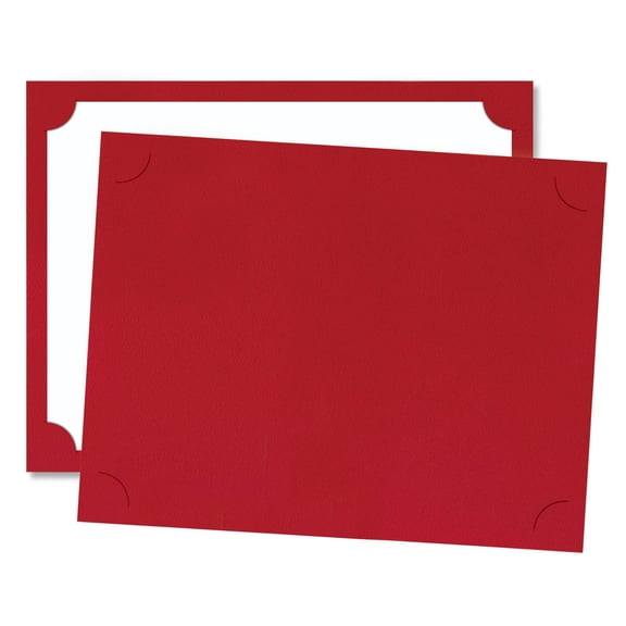 PaperDirect Certificate Folios, Red 80 lb Cover Stock, 9 1/2 x 12, Pack of 20, Certificate Cover for School, Work, Diplomas, Graduation & Awards, Certificate Holder