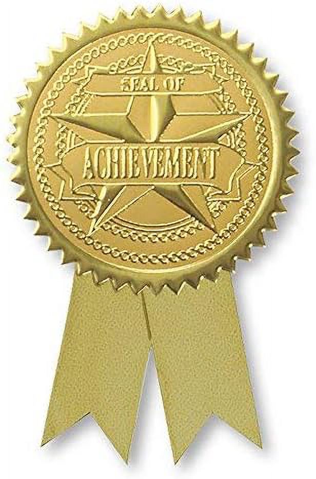 PaperDirect Embossed Seal of Achievement Gold Foil Ribbon Certificate